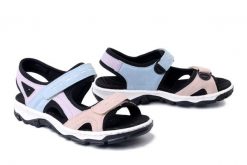 RIEKER 68866-93 multi, sandały damskie. Sandały damskie Rieker, bez wzorów, bez obcasa, bez zapięcia. Za 319.90 zł.