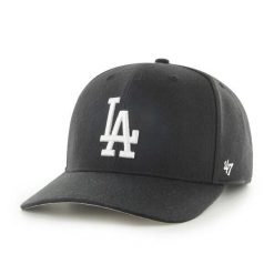 Czapka z daszkiem Los Angeles Dodgers MLB. Czarne czapki i kapelusze męskie 47 Brand, bez wzorów. Za 186.50 zł.