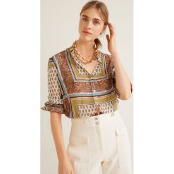 Mango - Koszula Beltye1. Niebieskie bluzki damskie Mango, l, bez wzorów, z poliesteru, bez kołnierzyka, bez ramiączek. W wyprzedaży za 69.90 zł.
