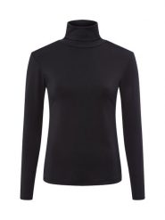 Brookshire Damska koszulka z długim rękawem z golfem Kobiety Sztuczne włókno czarny jednolity, XXL. Czarne t-shirty damskie brookshire, xxl, bez wzorów, z włókna, bez kołnierzyka. Za 149.95 zł.