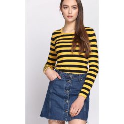Czarno-Żółty Sweter Business Trip. Czarne swetry damskie Born2be, z okrągłym kołnierzem. Za 44.99 zł.