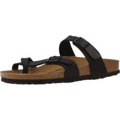 Klapki damskie Birkenstock Mayari BF. Czarne klapki damskie Birkenstock, bez wzorów, z materiału, bez obcasa. Za 523.00 zł.