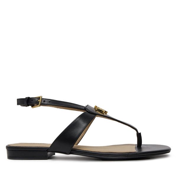 Sandały LAUREN RALPH LAUREN. Czarne sandały damskie Lauren Ralph Lauren, bez wzorów, bez obcasa, na płaskiej podeszwie, bez zapięcia. Za 399.99 zł.