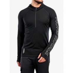 Bluza termoaktywna męska Mons Royale Temple Tech Hood. Czarne bluzy męskie Mons Royale, m, bez wzorów, bez kaptura. Za 382.99 zł.