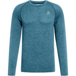 Koszulka z długim rękawem do biegania męska Odlo ESSENTIAL SEAMLESS. Niebieskie koszulki sportowe męskie Odlo, m, bez wzorów, z poliesteru, bez kołnierzyka, bez ramiączek, do biegania. W wyprzedaży za 187.20 zł.