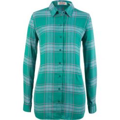 Bluzka oversize z miękko lejącego materiału, długi rękaw bonprix dymny szmaragdowy w kratę. Bluzki damskie marki bonprix. Za 49.99 zł.