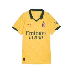 Damska trzecia koszulka AC Milan 25/26 PUMA Sunny Yellow Dark Myrtle Green. Zielone koszulki sportowe damskie Puma, m, bez wzorów, bez kołnierzyka, bez ramiączek, do piłki nożnej. Za 439.00 zł.
