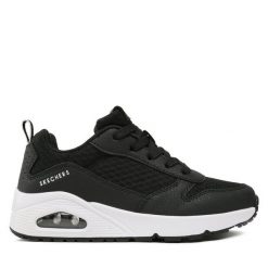 Sneakersy Skechers. Czarne trampki i tenisówki chłopięce Skechers, bez wzorów, bez zapięcia. Za 139.99 zł.
