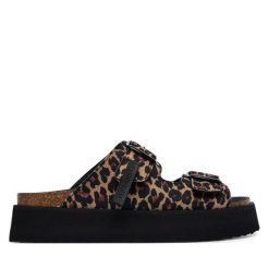 Klapki D.Franklin. Brązowe klapki damskie D.Franklin, bez wzorów, bez obcasa. Za 479.99 zł.