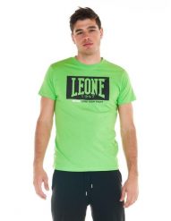 Sportowa koszulka męska Fluo. Zielone koszulki sportowe męskie LEONE 1947 APPAREL, l, bez wzorów, z bawełny, bez kołnierzyka, bez ramiączek, na fitness i siłownię. Za 42.06 zł.
