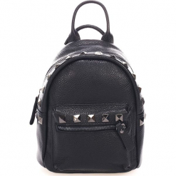 Skórzany plecak w kolorze czarnym - 25 x 33 x 13 cm. Czarne plecaki damskie Black Bags, w paski, ze skóry. W wyprzedaży za 195.95 zł.