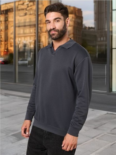 Bluza - szary. Szare bluzy męskie Sinsay, l, bez wzorów, bez kaptura. Za 49.99 zł.