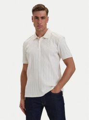 Calvin Klein Polo LV04LE203G Kremowy Regular Fit. Białe koszulki polo męskie Calvin Klein, m, bez wzorów, z bawełny, bez ramiączek. Za 409.99 zł.