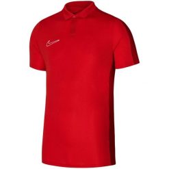 Koszulka męska Nike DF Academy 23 SS Polo. Czerwone koszulki polo męskie Nike, m, bez wzorów, z poliesteru, sportowe, bez ramiączek. Za 141.99 zł.