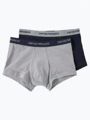 Emporio Armani Obcisłe bokserki Mężczyźni Bawełna szary|niebieski, S. Niebieskie bokserki męskie Emporio Armani, m, bez wzorów, z bawełny. Za 179.95 zł.