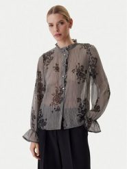 Morgan Koszula 261-COUTY.F Czarny Regular Fit. Czarne bluzki damskie Morgan, bez wzorów, z syntetyku, bez kołnierzyka, bez ramiączek. Za 299.99 zł.