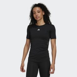 Koszulka damska adidas Techfit. Białe koszulki sportowe damskie Adidas, xl, bez wzorów, z materiału, sportowe, bez kołnierzyka. Za 143.99 zł.