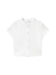 Mayoral Koszula 1101 Biały Regular Fit. Białe koszule dla chłopców Mayoral, bez wzorów, z bawełny, bez kołnierzyka, bez ramiączek. Za 59.99 zł.