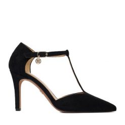 Szpilki Nine West. Czarne szpilki damskie Nine West, bez wzorów, bez obcasa, bez zapięcia. Za 229.99 zł.