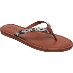 Roxy Japonki Janel J Sndl Blk Black 40. Czarne klapki damskie Roxy, bez wzorów, ze skóry, bez obcasa. Za 129.00 zł.