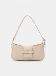 Torebka hobo z imitacji skóry - kremowy. Białe torebki do ręki damskie Sinsay, bez wzorów, ze skóry, bez dodatków. Za 49.99 zł.