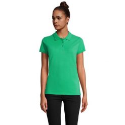 Damska Koszulka Polo Perfect. Zielone koszulki sportowe damskie SOL'S, s, bez wzorów, bez kołnierzyka, bez ramiączek. Za 64.99 zł.