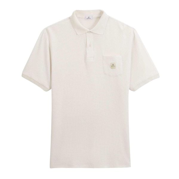 Polo Serge Blanco Logan. Białe koszulki polo męskie SERGE BLANCO, m, bez wzorów, bez kołnierzyka, bez ramiączek. W wyprzedaży za 272.00 zł.