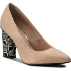 Półbuty EKSBUT - 18-4845-H50/H99-1G Beż. Brązowe półbuty damskie Eksbut, z nubiku, eleganckie. W wyprzedaży za 199.00 zł.