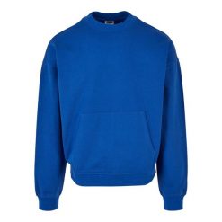 Bluza z okrągłym dekoltem Urban Classics Boxy. Niebieskie bluzy męskie Urban Classics, m, bez wzorów, z bawełny, bez kaptura. Za 300.50 zł.