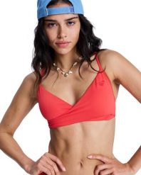 Stanik bikini typu bralette dla Kobiety SOLID ESSENTIALS Czerwony. Czerwone bikini damskie Roxy, xs, bez wzorów. Za 149.99 zł.