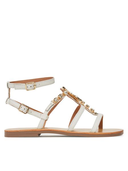 Patrizia Pepe Sandały PPJ329 06 Biały. Białe sandały dziewczęce Patrizia Pepe, ze skóry, bez zapięcia. Za 529.99 zł.