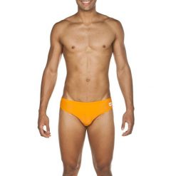 Kąpielówki slipy męskie na basen Arena Team Fit Brief. Brązowe kąpielówki męskie Arena, m, bez wzorów, do pływania. Za 49.99 zł.