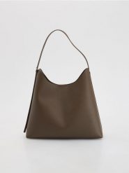 Torebka hobo - ciemnobrązowy. Brązowe torebki do ręki damskie Reserved, bez wzorów, ze skóry, bez dodatków. Za 159.99 zł.