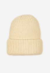 Beżowa Czapka Beanie z Wiskozą z Prążkowanego Materiału Ozdobiona Metaliczną Nicią Temitana. Brązowe czapki i kapelusze damskie Renee, z aplikacjami, z jeansu, eleganckie. Za 29.99 zł.