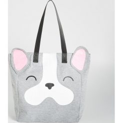 Torba shopper z motywem psa - Jasny szar. Torebki shopper damskie marki Sinsay. Za 39.99 zł.