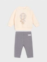 Bawełniany komplet: bluza i legginsy - wielobarwny. Bluzy dla niemowląt Sinsay, bez wzorów, z bawełny, bez ramiączek, bez kaptura. Za 25.99 zł.