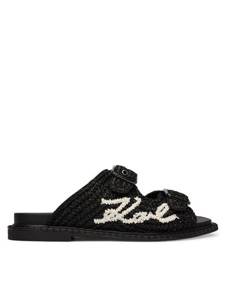 KARL LAGERFELD Klapki Kleo KL81326 Czarny. Czarne klapki damskie KARL LAGERFELD, bez wzorów, bez obcasa. Za 737.99 zł.