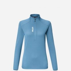 Bluza damska trekkingowa lekka MILLET Parmelan Light Fleece Po W. Niebieskie bluzy damskie Millet, xl, bez wzorów, z materiału, bez kaptura. Za 219.00 zł.