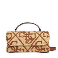 Torebka Guess. Brązowe torebki do ręki damskie Guess, z aplikacjami, bez dodatków. Za 584.99 zł.