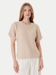 Morgan Sweter 252-MVIET Beżowy Relaxed Fit. Brązowe swetry damskie Morgan, l, bez wzorów, z bawełny, bez kołnierzyka, bez ramiączek, bez kaptura. Za 169.99 zł.