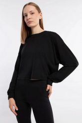 DAMSKA BLUZA ROXY NATUR ACTIV LS J KTTP ERJKT03990-KVJ0 KOLOR CZARNY. Czarne bluzy damskie Roxy, l, bez wzorów, z bawełny, bez kaptura. Za 219.00 zł.
