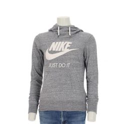 Second life - Nike bluza damska z kapturem - Stan bardzo dobry. Szare bluzy damskie Nike, l, bez wzorów, z tkaniny, z kapturem, na fitness i siłownię. Za 106.46 zł.