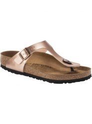 Japonki damskie Birkenstock Gizeh Bf Narrow. Brązowe klapki damskie Birkenstock, bez wzorów, z materiału, bez obcasa. Za 504.00 zł.