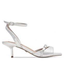 Sandały Nine West. Szare sandały damskie Nine West, bez wzorów, bez obcasa, na szpilce, bez zapięcia. Za 229.99 zł.
