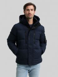 Męska Kurtka Tom Tailor Puffer Jacket With Hood Sky Captain Blue 1046971 10668. Niebieskie płaszcze męskie Tom Tailor, na zimę, m, bez wzorów, bez kaptura. Za 329.99 zł.