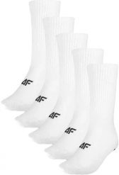 Skarpety 4F Męskie długie 5-Pak Białe Sportowe L. Białe bokserki męskie 4f, l, bez wzorów. Za 39.89 zł.