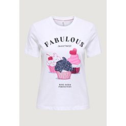 Koszulka crop top Kobieta ONLY Onlkita Life S/S Glam Top Box Jrs. Białe t-shirty damskie Only, s, bez wzorów, z bawełny, bez kołnierzyka. Za 130.75 zł.