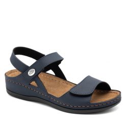 Sandały Inblu. Niebieskie klapki damskie Inblu, bez wzorów, bez obcasa, na płaskiej podeszwie, bez zapięcia. Za 149.99 zł.