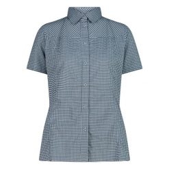 Koszula w kratę zapinana damska CMP. Niebieskie koszule damskie CMP, na wiosnę, l, bez wzorów, eleganckie, bez kołnierzyka, bez ramiączek. Za 226.50 zł.
