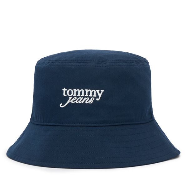Kapelusz Tommy Jeans. Niebieskie czapki i kapelusze damskie Tommy Jeans, bez wzorów, z jeansu. Za 122.99 zł.